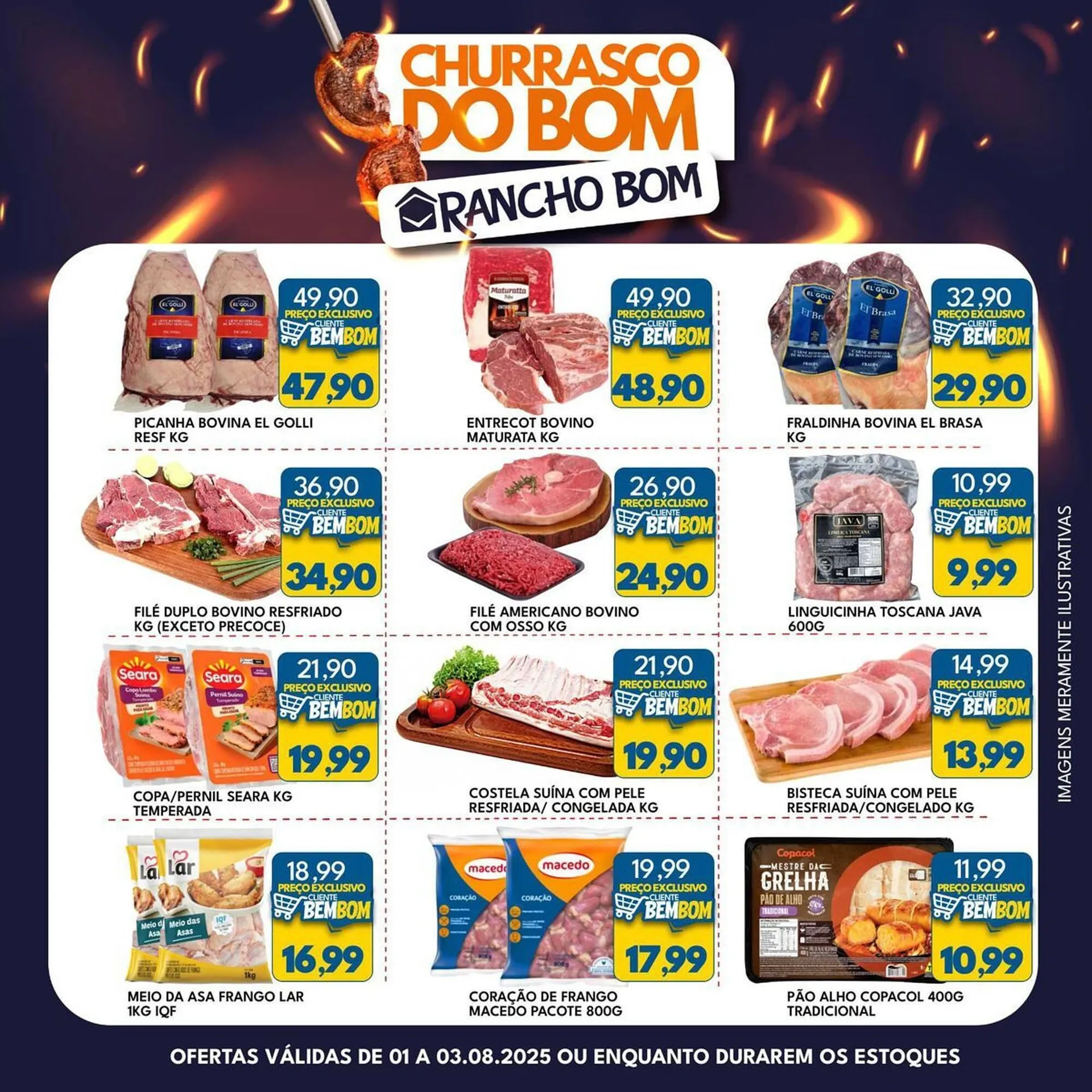 Encarte de Catálogo Rancho Bom Supermercados 1 de agosto até 3 de agosto 2025 - Pagina 1
