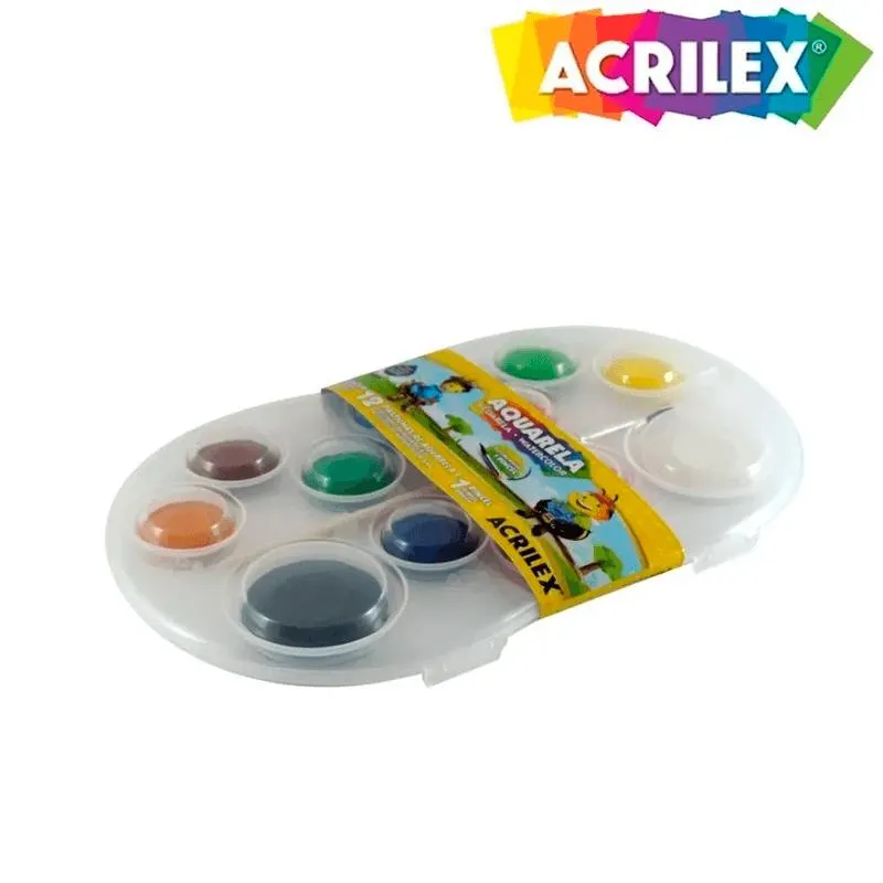 Aquarela 12 Cores Com Pincel - Acrilex