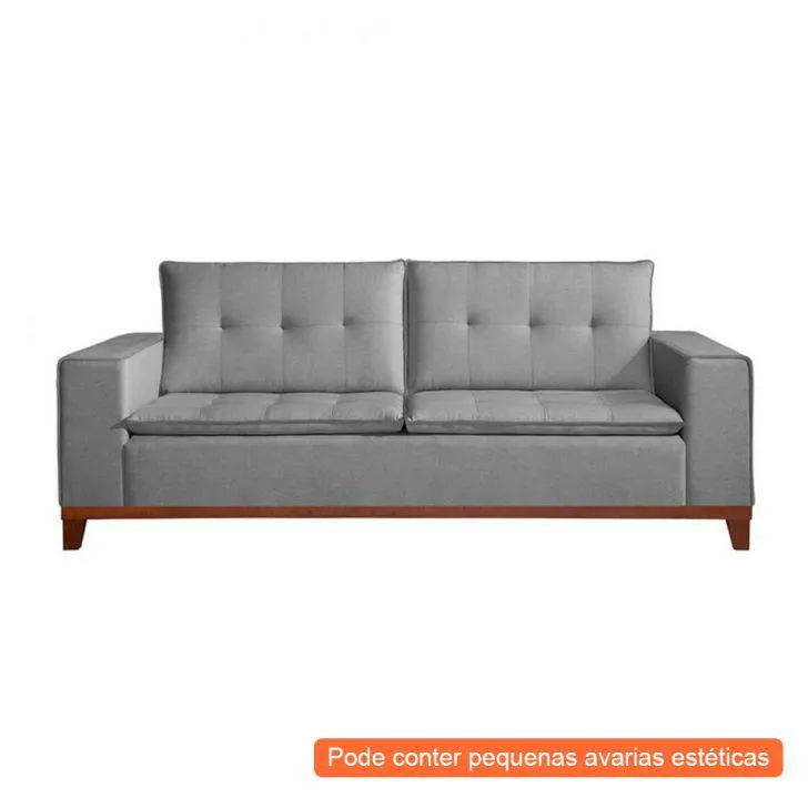 [OUTLET] Sofá Plus Tâmisa 3 Lugares Suede Cinza