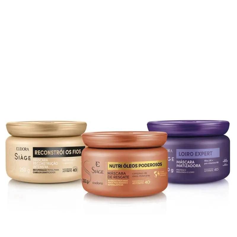 Combo Siàge Cronograma Capilar para Fios Loiros (3 itens)