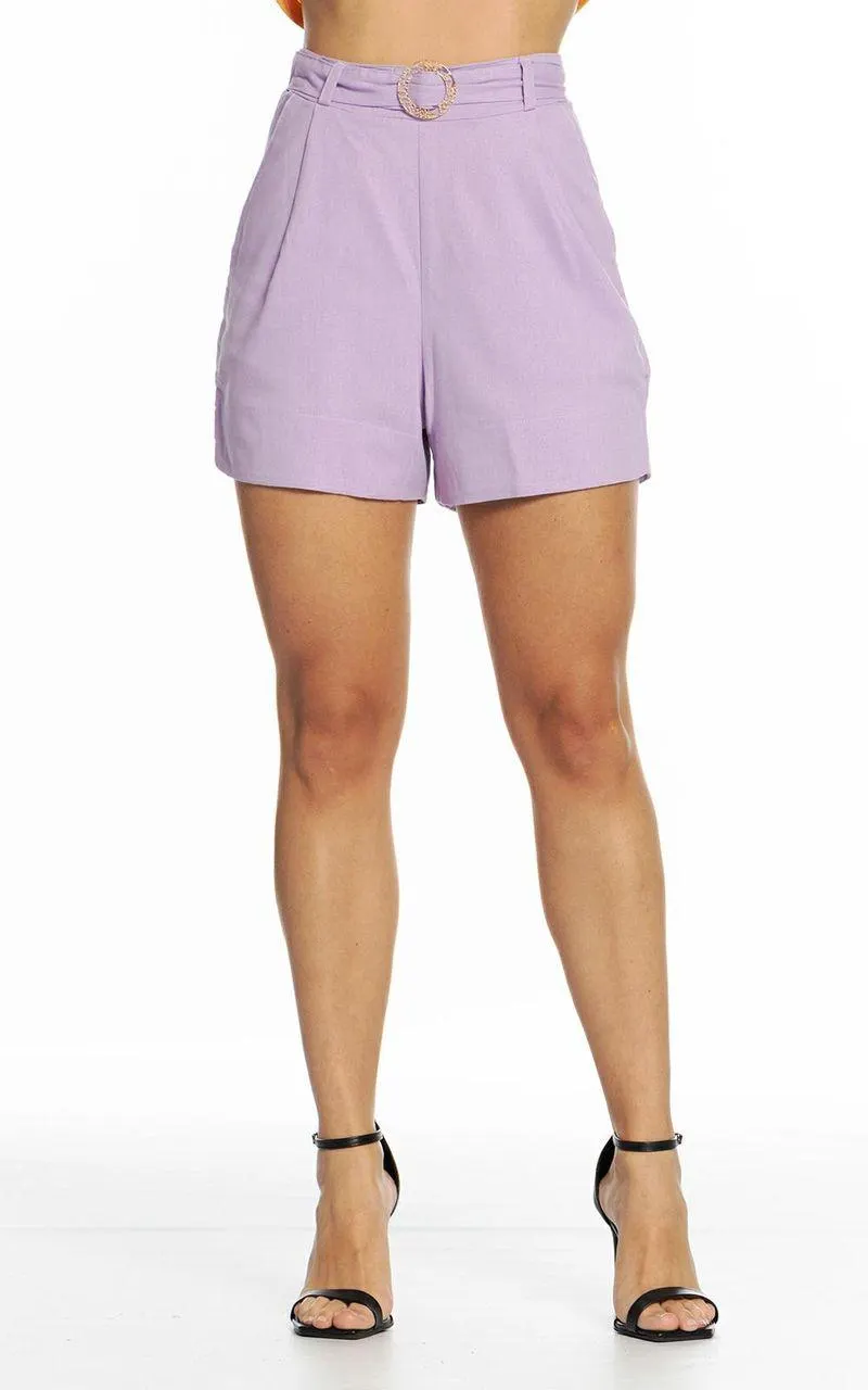 Bermuda alfaiataria cintura alta - LAVANDA