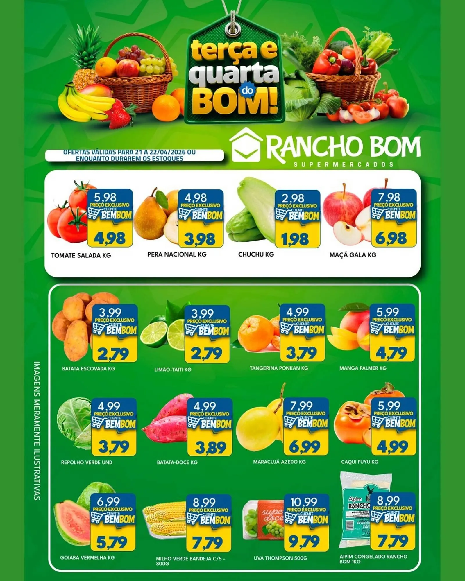 Encarte de Catálogo Rancho Bom Supermercados 21 de abril até 22 de abril 2026 - Pagina 1