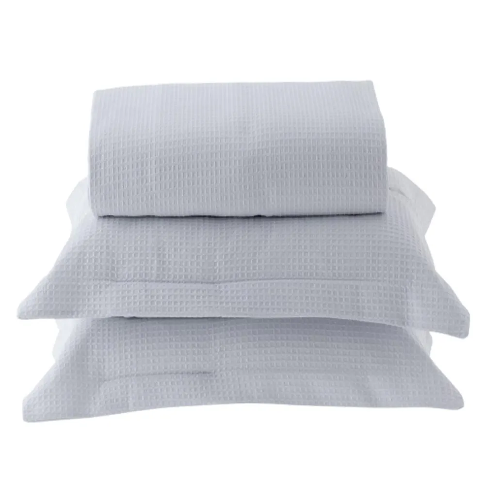 Kit Colcha Casal Porto 100% Algodão Branco 1000 3 Peças 220x240cm 18444 - BecaDecor