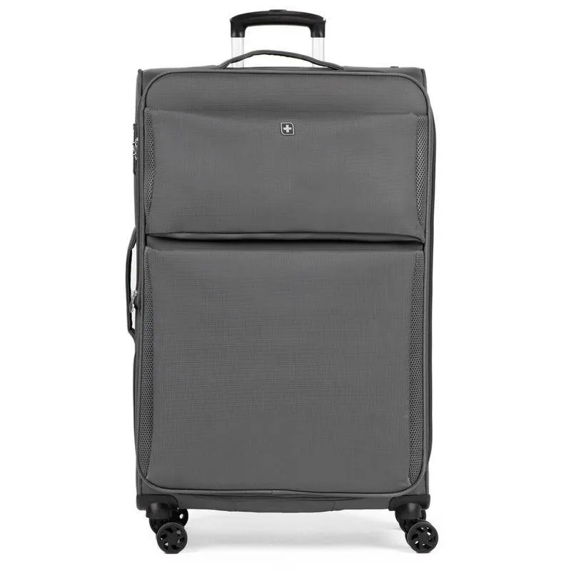 Mala Grande Poliéster 4 Rodas Suissewin Verbier Cinza