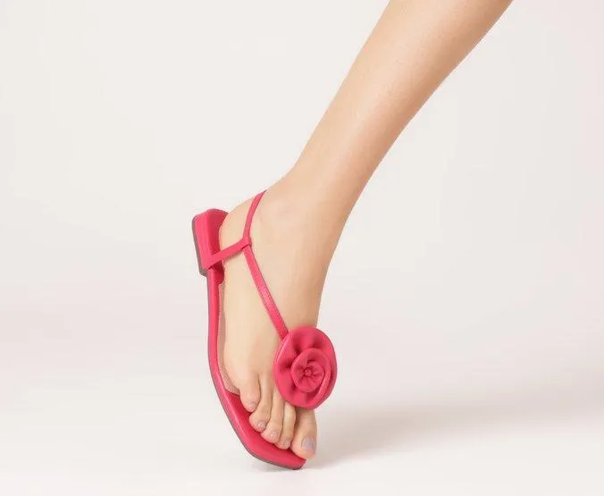 Sandália Slim Flor Rosa