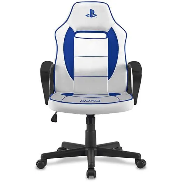 Cadeira Gamer PlayStation, com Encosto reclinável e Ajuste de altura, Branco e Azul, PAF, XL-3319, Spiral Play - CX 1 UN