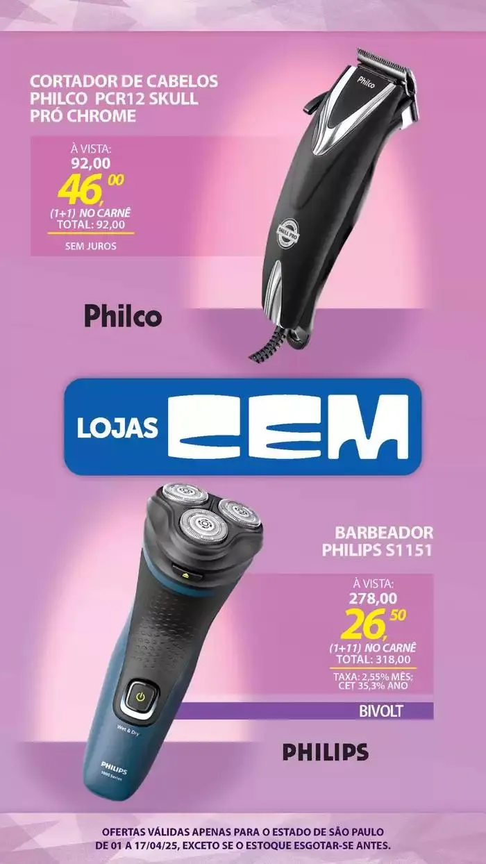 Encarte de Encarte Lojas Cem 3 de abril até 17 de abril 2025 - Pagina 125