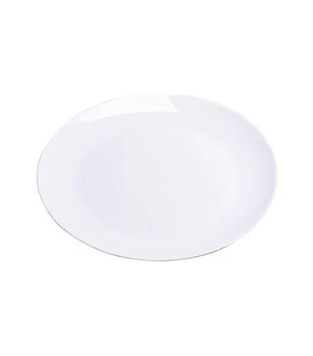 Prato Raso Vidro Redondo Branco Útil Bazar 24cm RF120