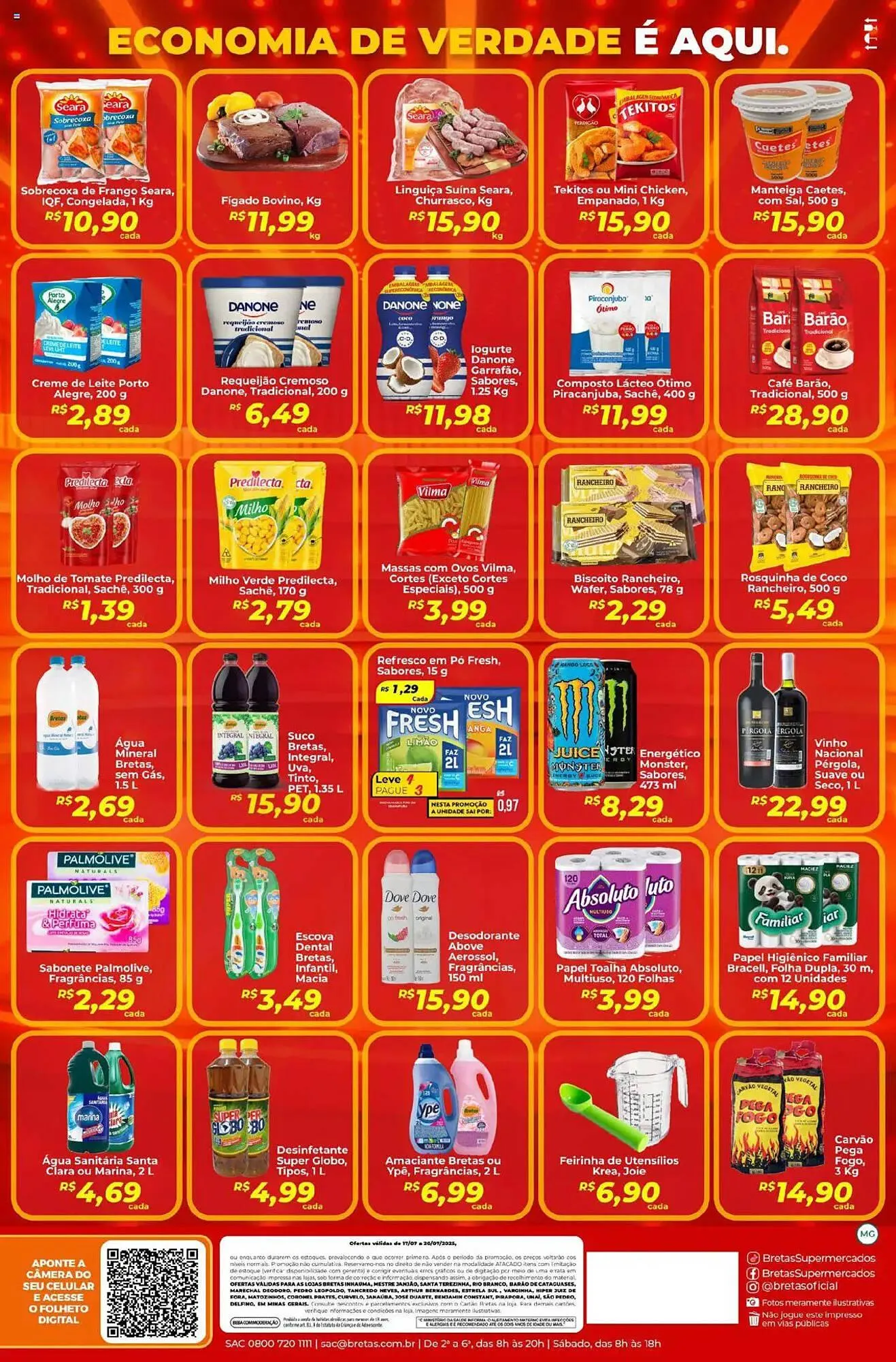 Encarte de Catálogo Supermercados Bretas 17 de julho até 20 de julho 2025 - Pagina 2