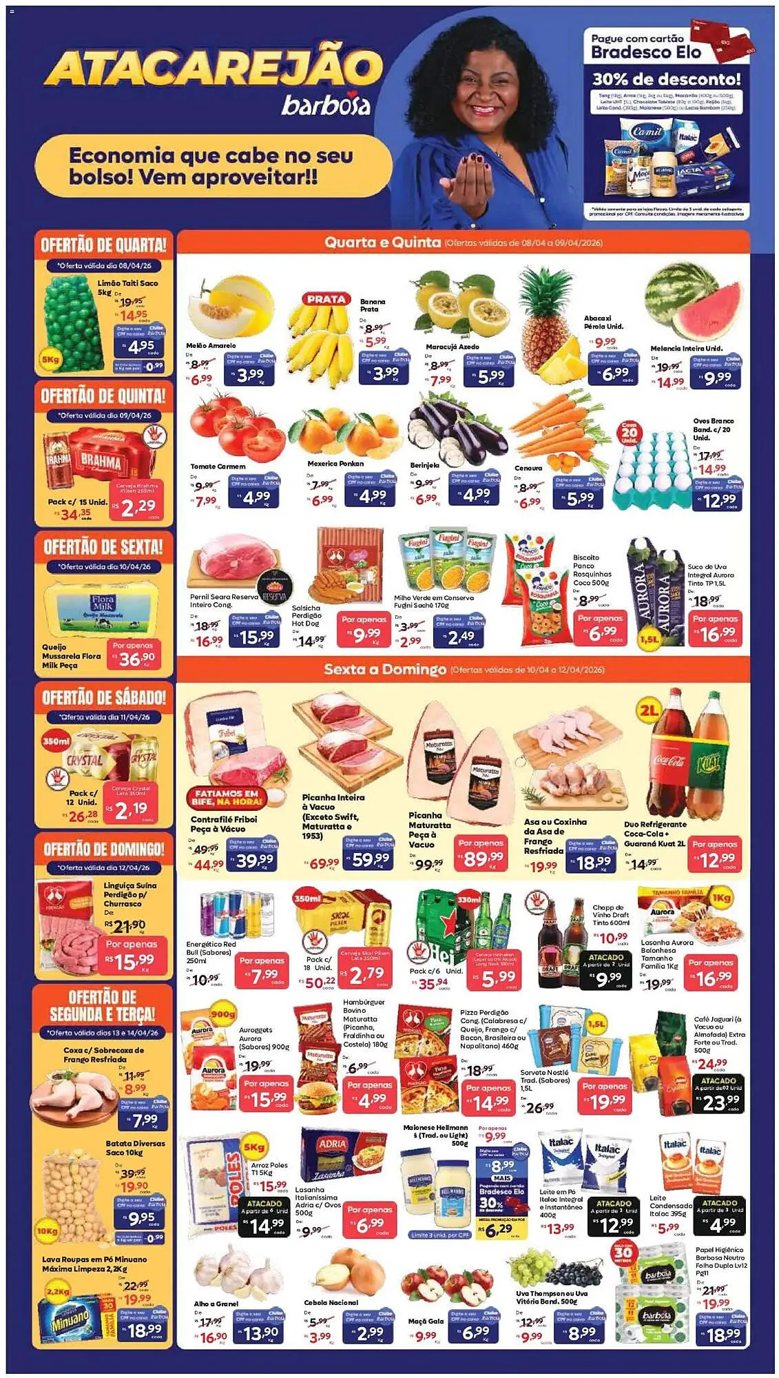 Encarte de Tabloide Barbosa Supermercados 8 de abril até 14 de abril 2026 - Pagina 1