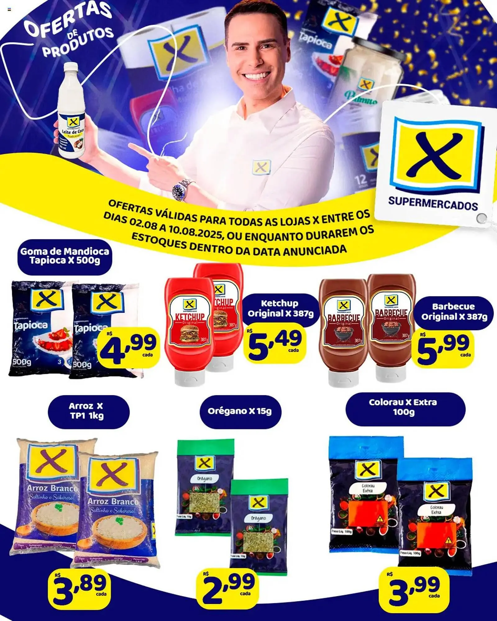 Encarte de Catálogo X Supermercados 2 de agosto até 10 de agosto 2025 - Pagina 1
