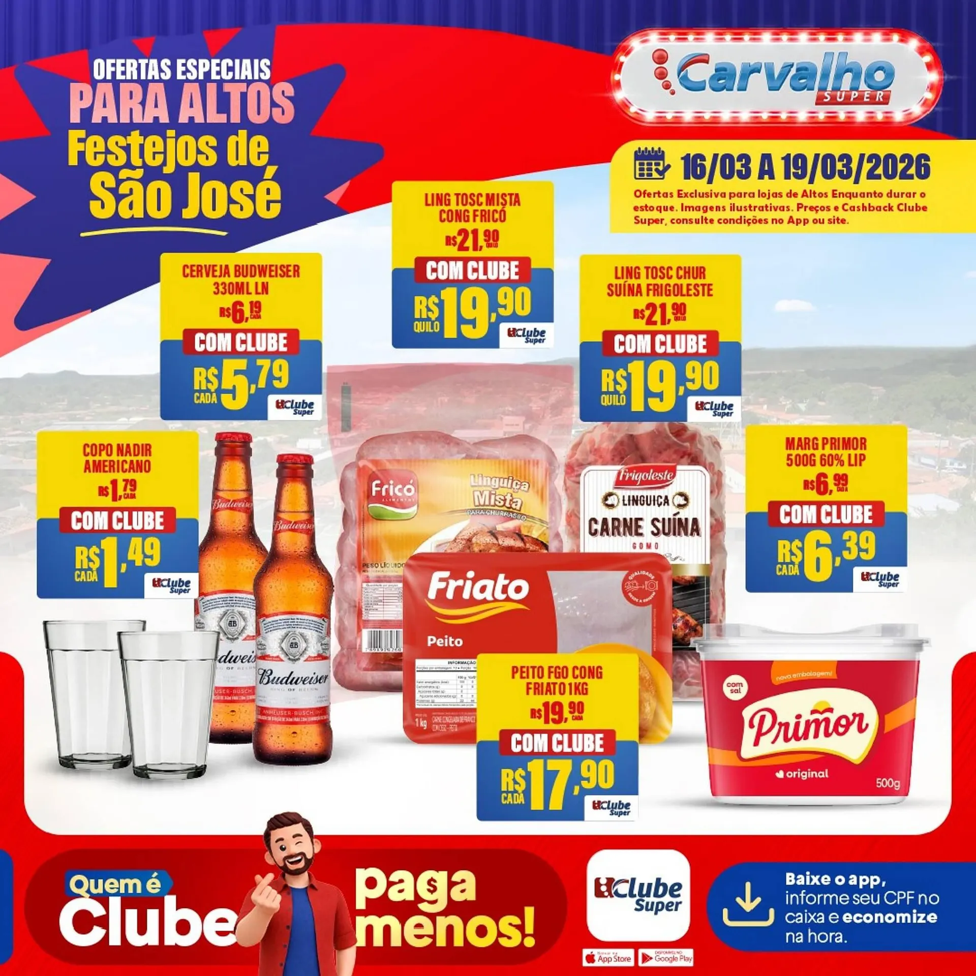 Encarte de Catálogo Carvalho Supermercado 16 de março até 19 de março 2026 - Pagina 1