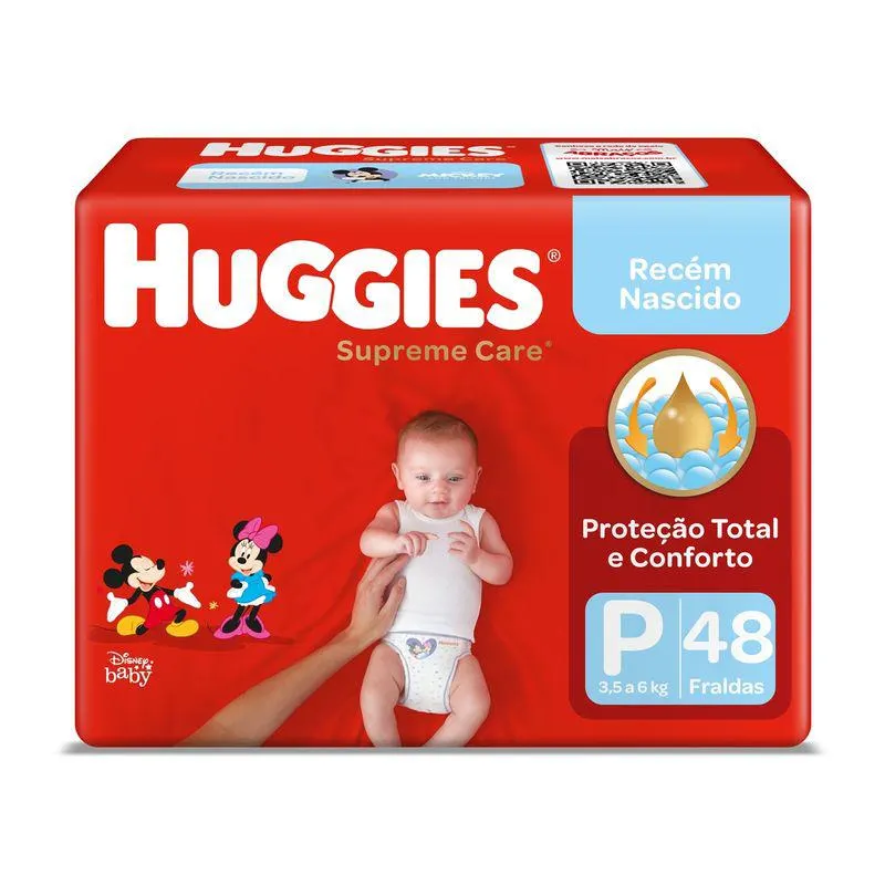 Fralda Huggies Supreme Care Mega Tamanho P Com 48 Unidades