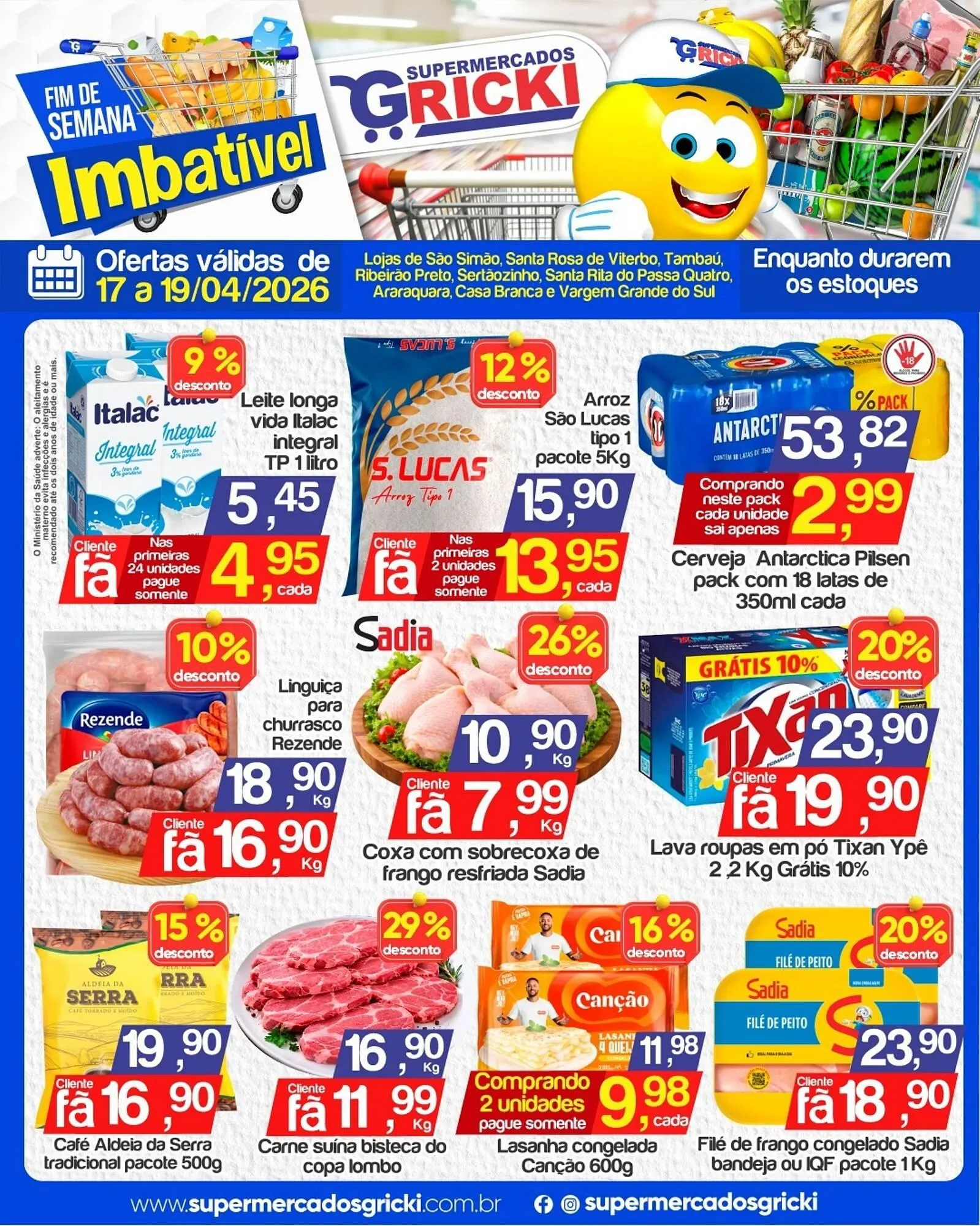 Encarte de Catálogo Supermercados Gricki 17 de abril até 19 de abril 2026 - Pagina 1