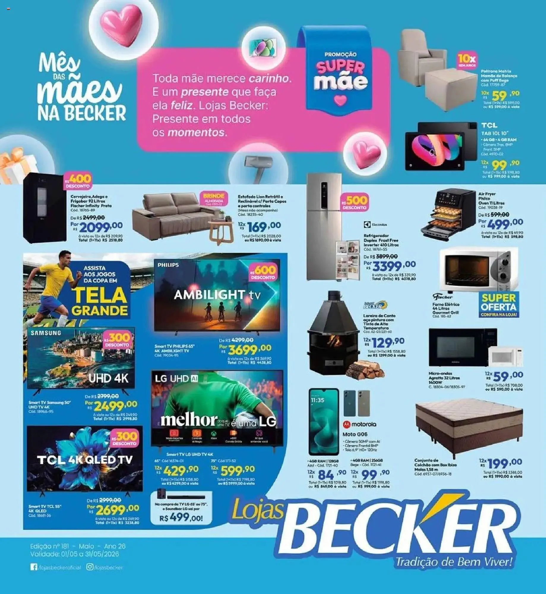 Encarte de Folheto Lojas Becker 1 de maio até 31 de maio 2026 - Pagina 1