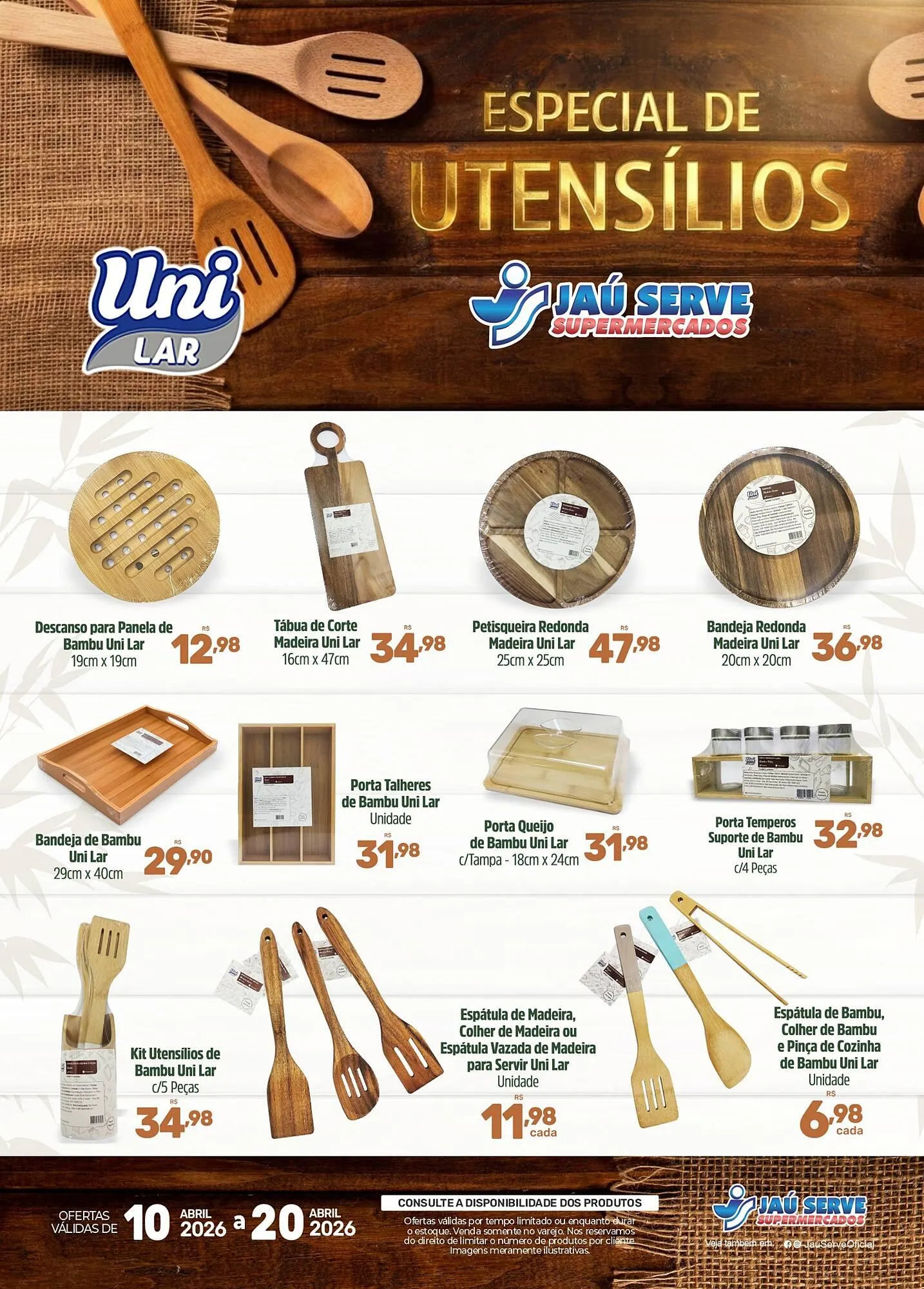 Encarte de Catálogo Supermercados Jau Serve 10 de abril até 12 de abril 2026 - Pagina 1