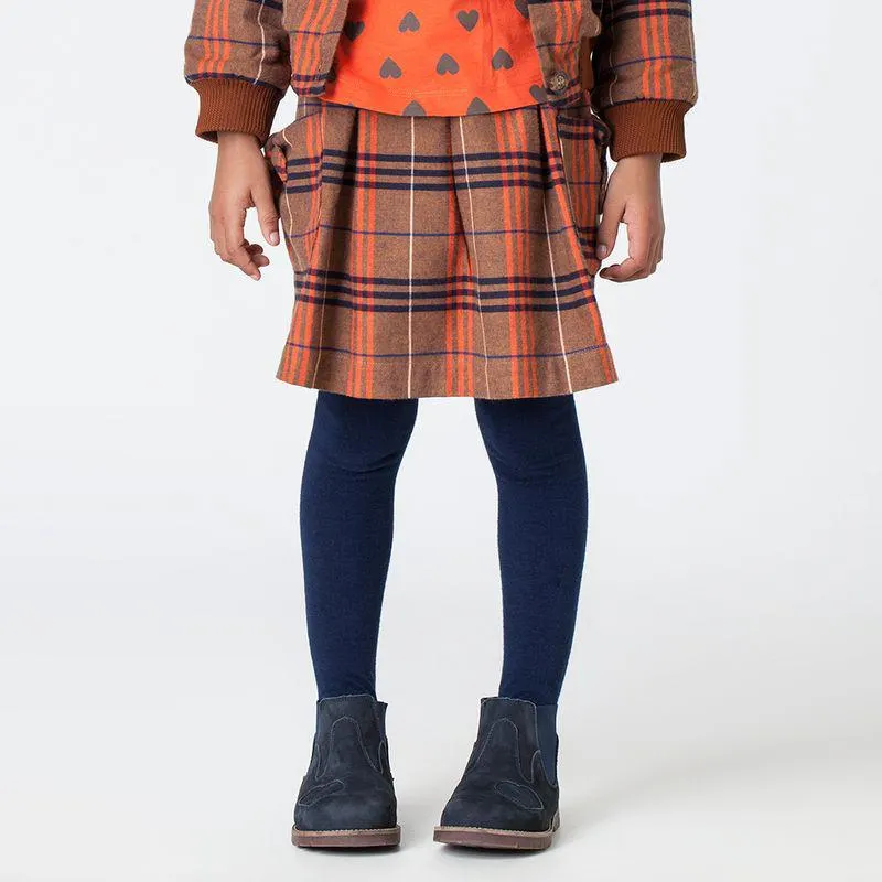 Saia Midi Infantil Menina Bright Check Laranja