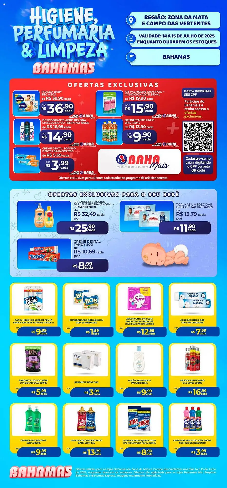 Encarte de Catálogo Bahamas Supermercados 14 de julho até 16 de julho 2025 - Pagina 1