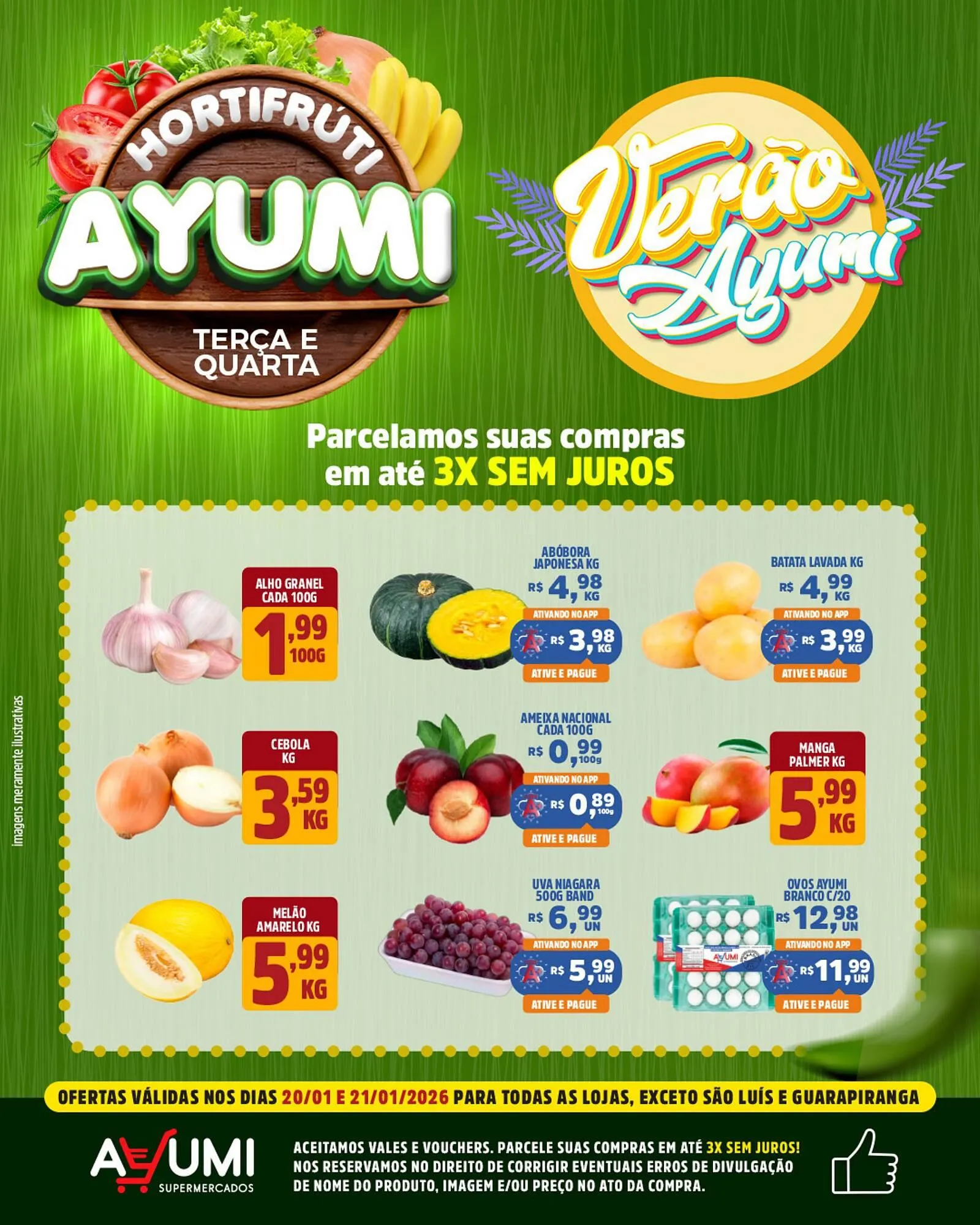 Encarte de Folheto Ayumi Supermercados 20 de janeiro até 21 de janeiro 2026 - Pagina 1