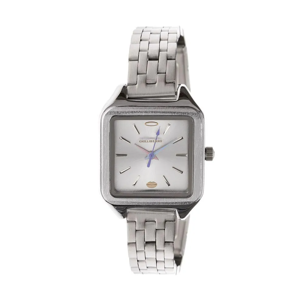 Relógio Analógico Feminino Bianca Andrade Quadrado Prata - RE.MT.1571.0707 P