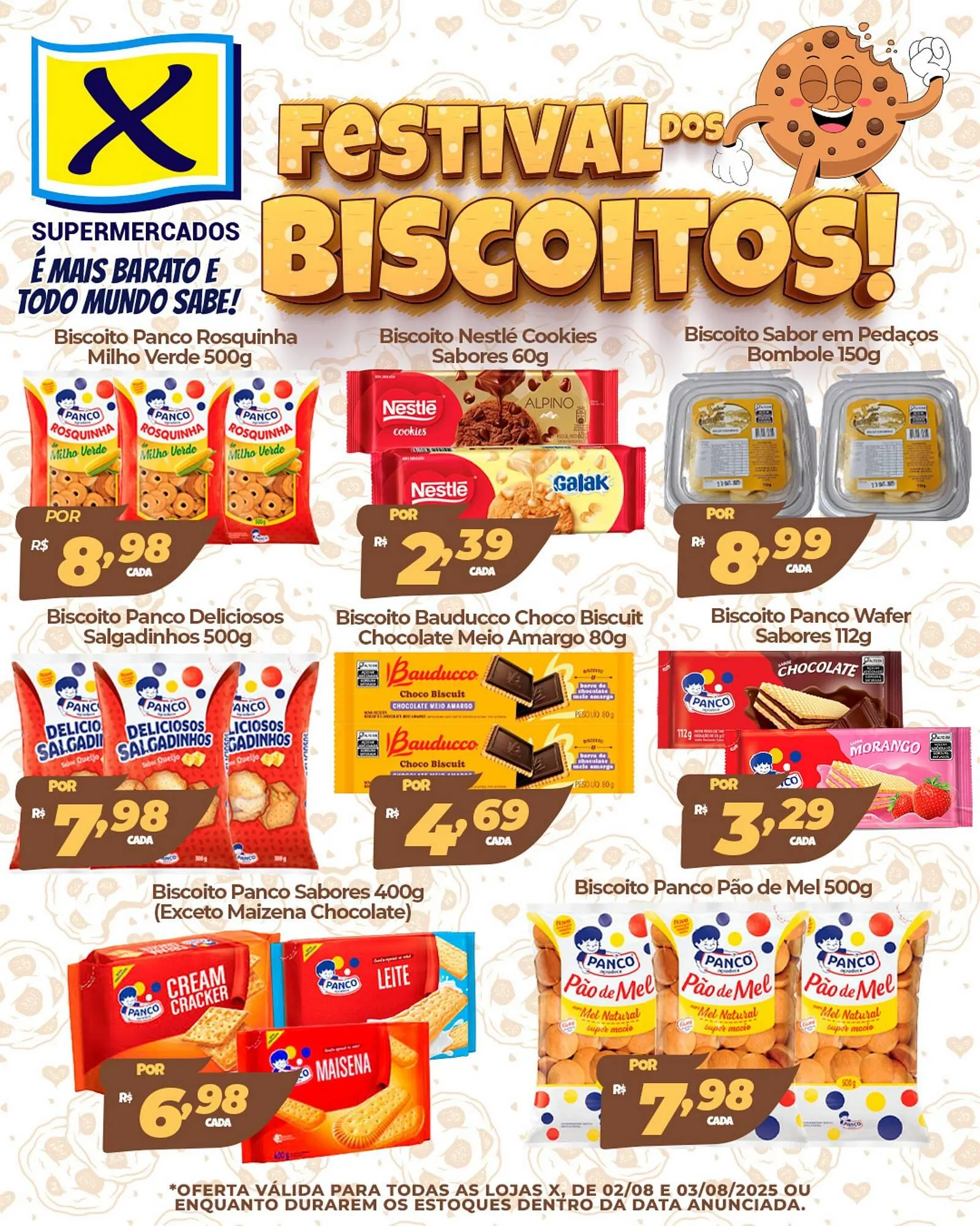 Encarte de Catálogo X Supermercados 2 de agosto até 3 de agosto 2025 - Pagina 1