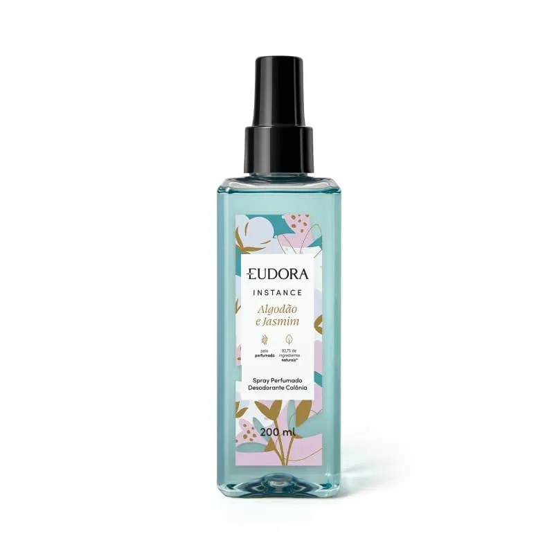 Eudora Instance Algodão e Jasmim - Spray Perfumado Desodorante Colônia 200ml