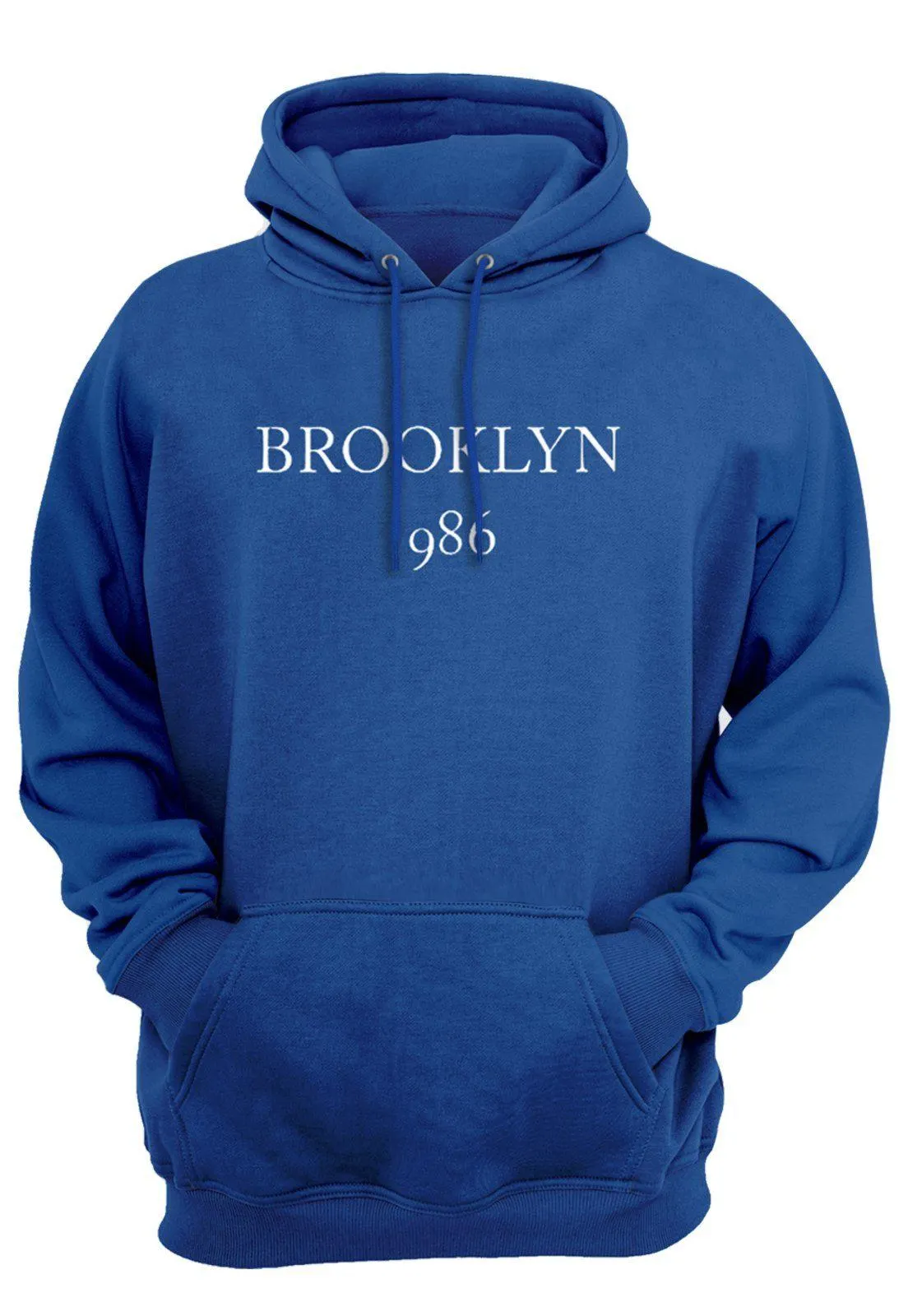 Moletom Flanelado Unissex Casaco Blusa de Frio com Capuz Azul