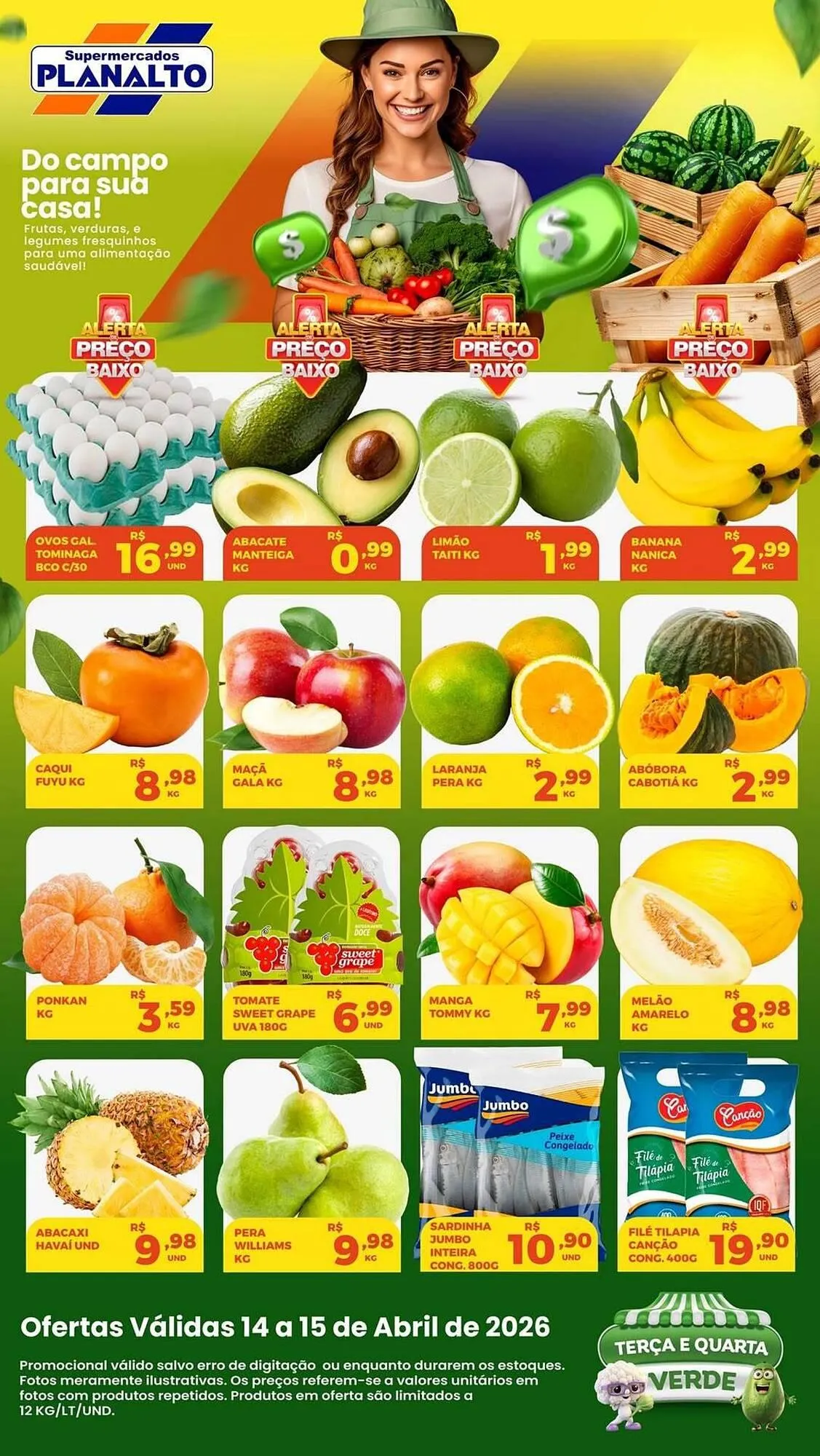 Encarte de Catálogo Supermercados Planalto 14 de abril até 15 de abril 2026 - Pagina 1