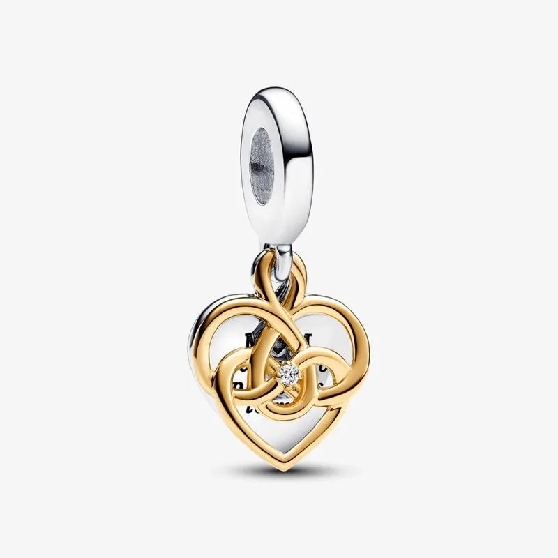 Pingente De Diamante Charm Gravavel Coracao De Mae