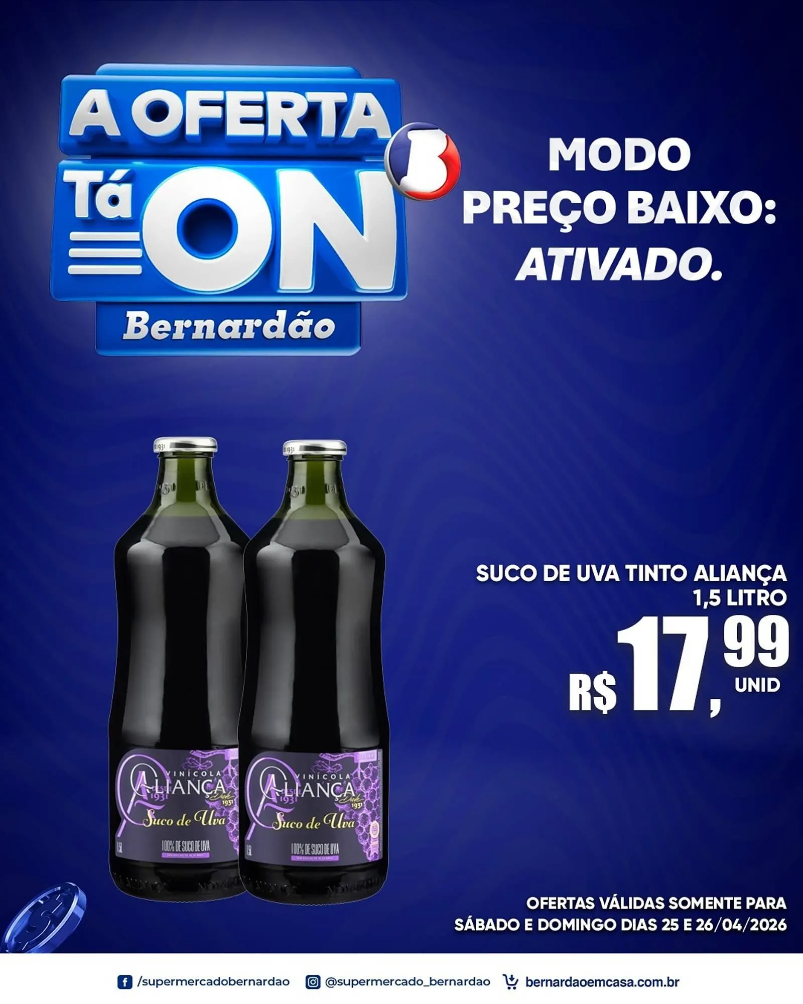 Encarte de Catálogo Supermercado Bernardão 25 de abril até 26 de abril 2026 - Pagina 1