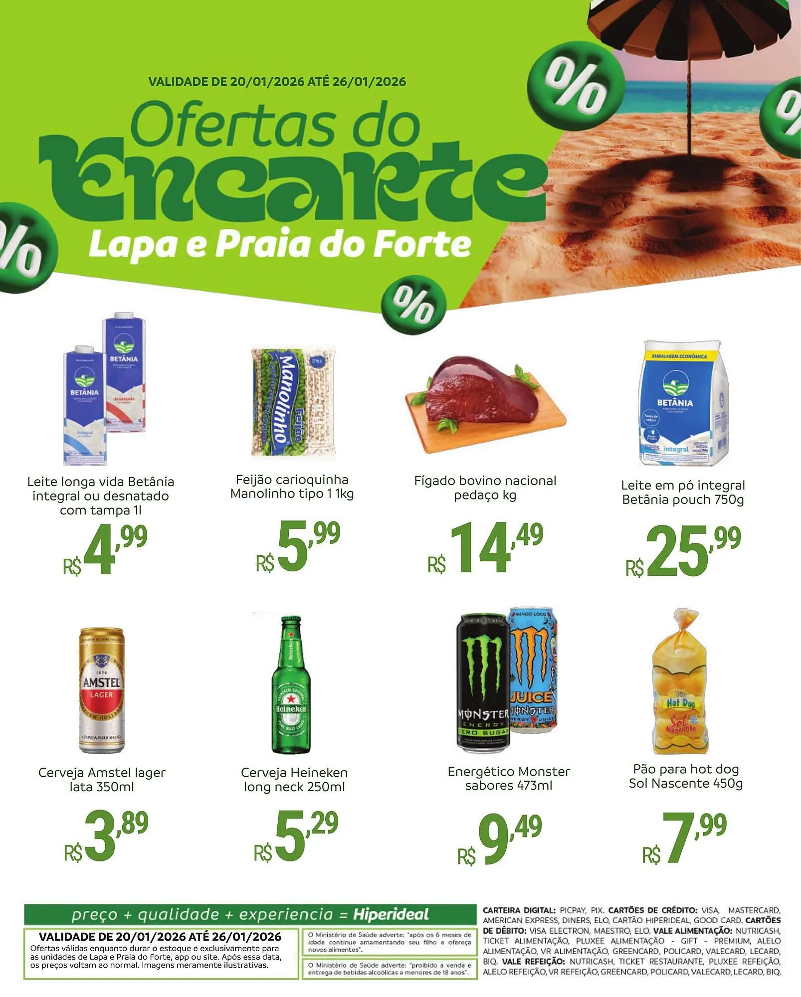 Encarte de Catálogo Hiperideal Supermercados 20 de janeiro até 26 de janeiro 2026 - Pagina 1