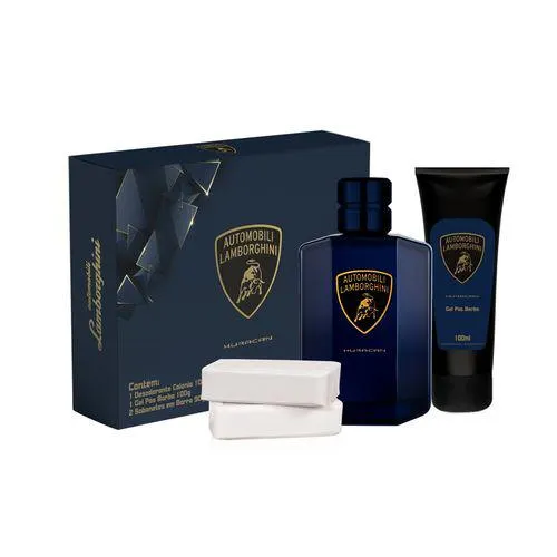 Kit Lamborghini Huracan (Deo Colônia 100ml + Pós Barba 100ml + 2 Sabonetes 100g)