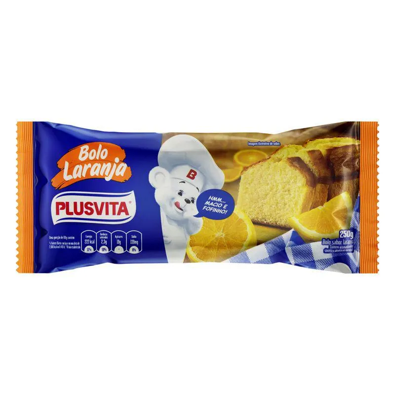 Bolo Plus Vita Diversos Laranja 250g