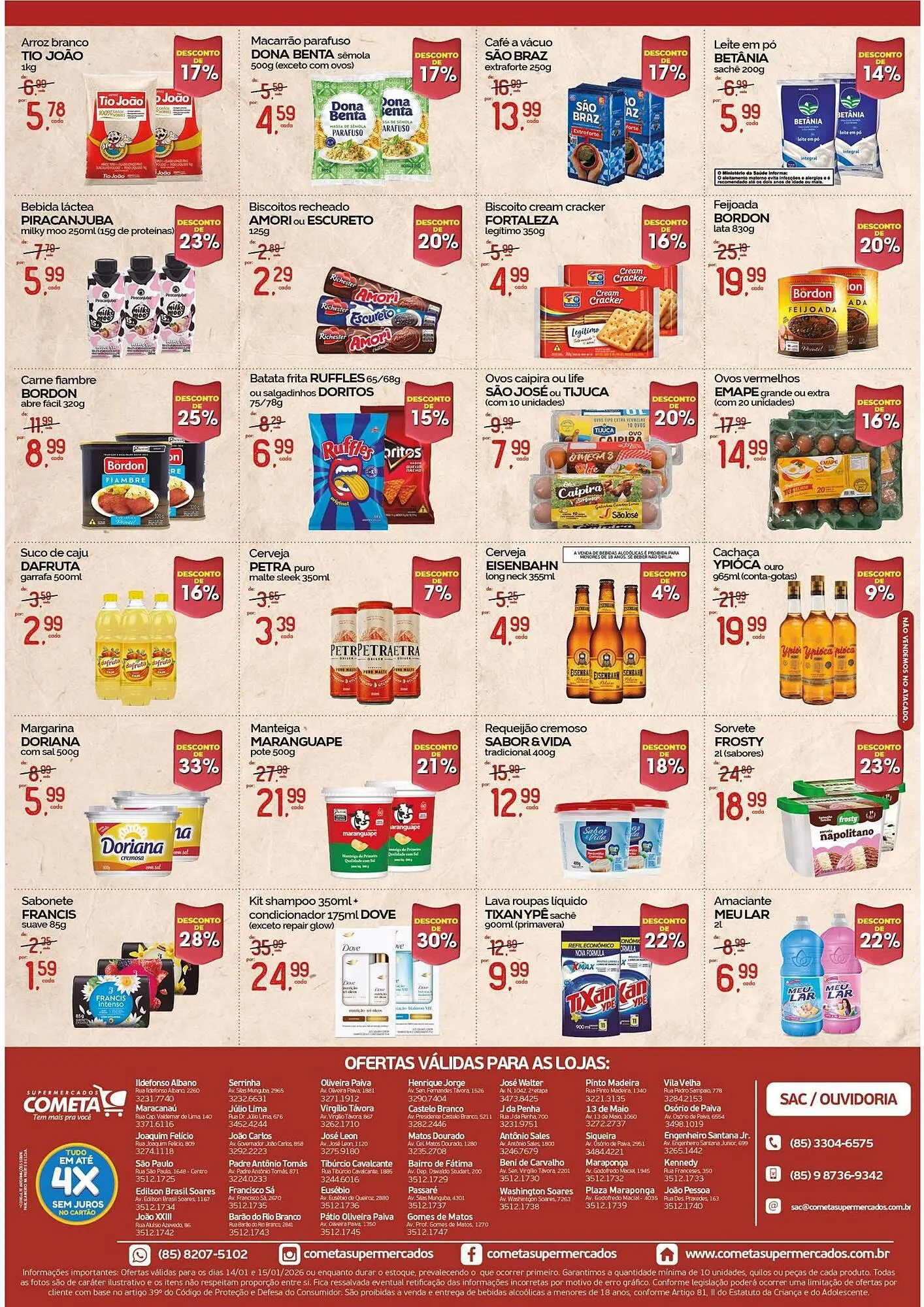 Encarte de Encarte Cometa Supermercados 14 de janeiro até 15 de janeiro 2026 - Pagina 2