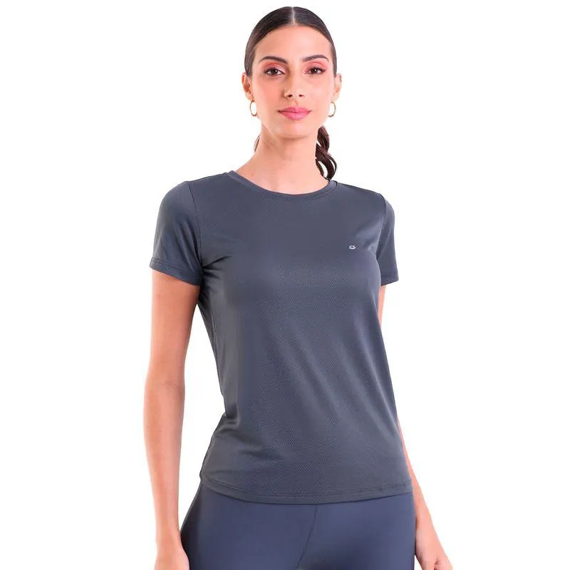 Camiseta Feminina Manga Curta Sting Cinza Chumbo