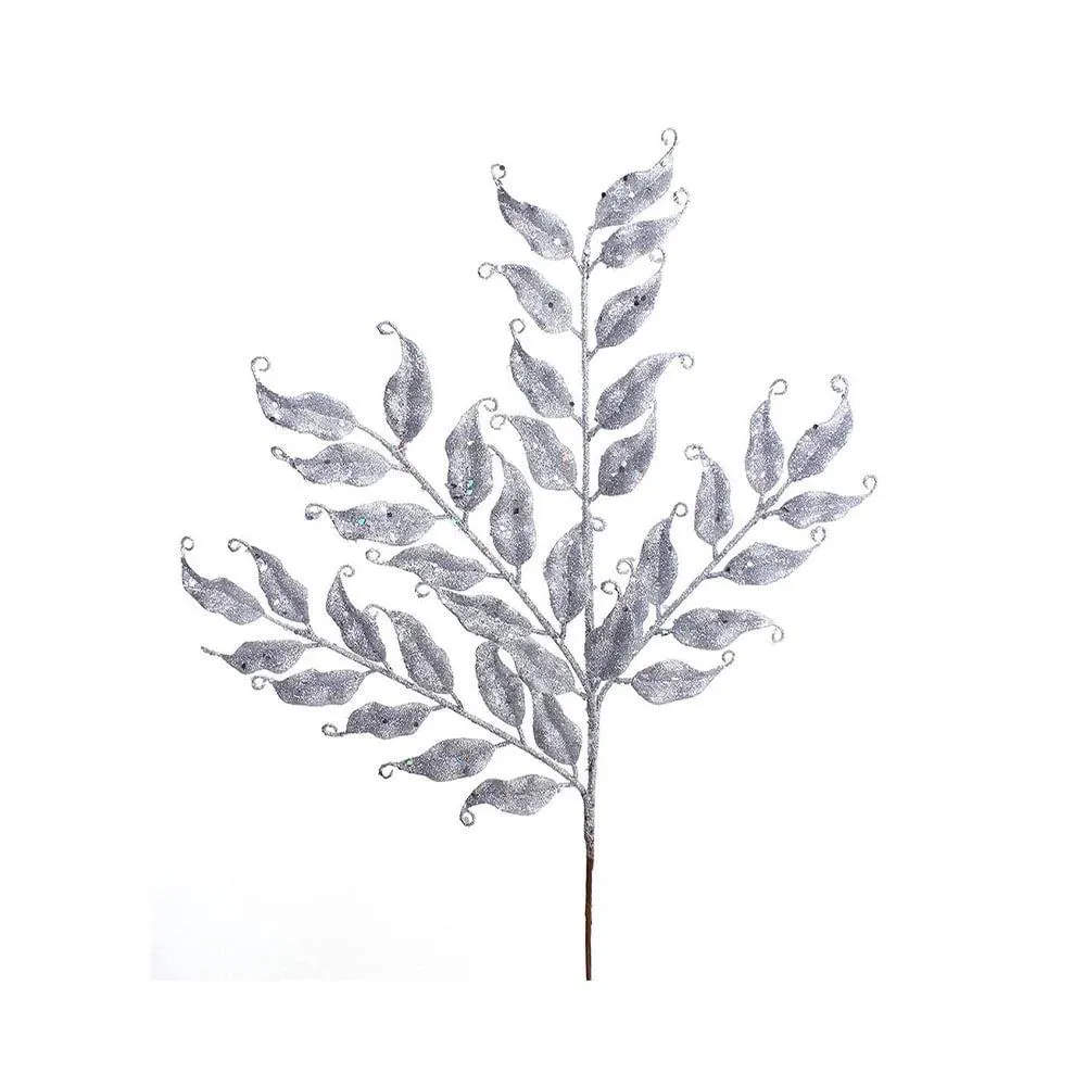 Haste Folhas Lx Laser Grillo com Glitter Prata com 3 unidades