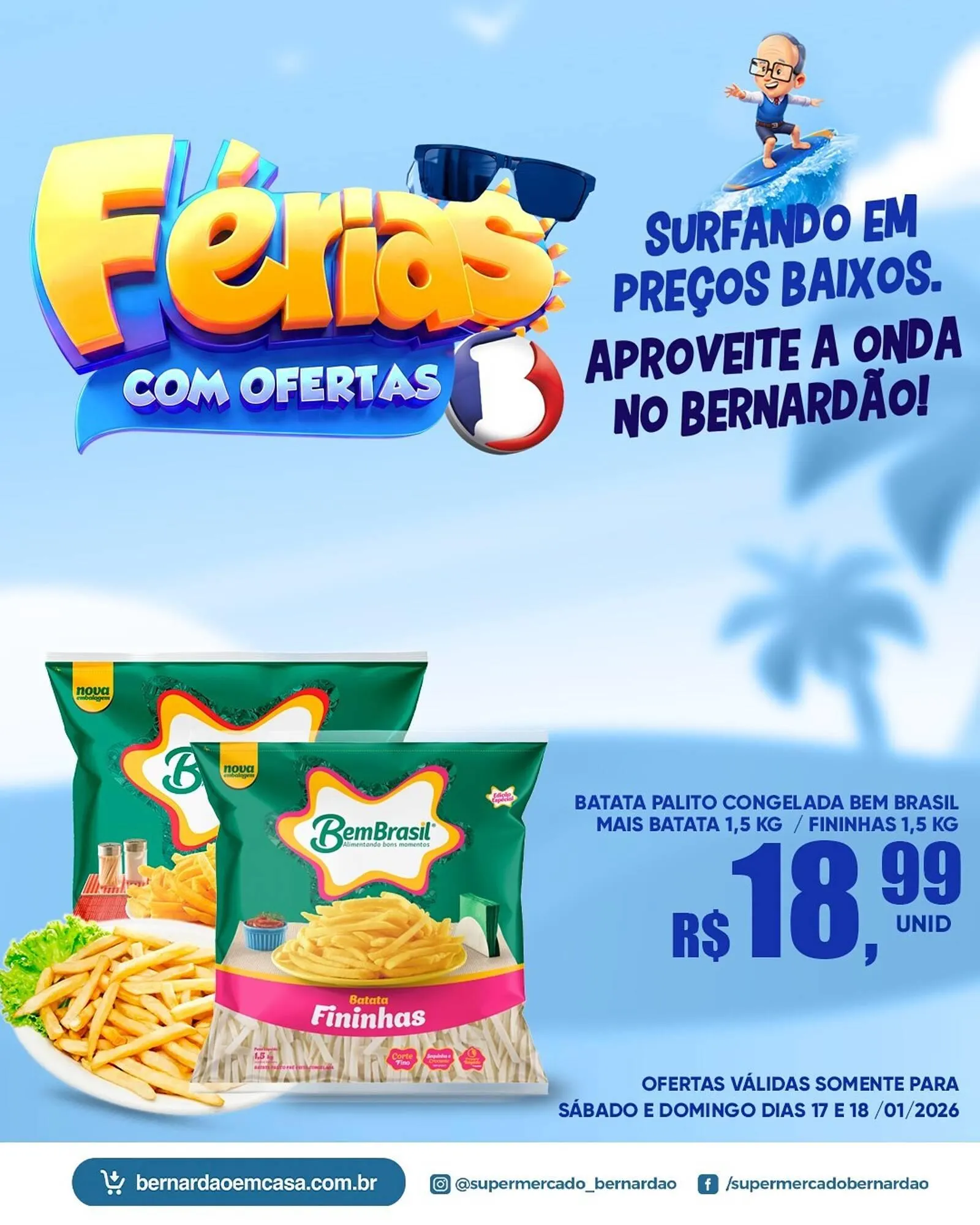 Encarte de Catálogo Supermercado Bernardão 17 de janeiro até 18 de janeiro 2026 - Pagina 1