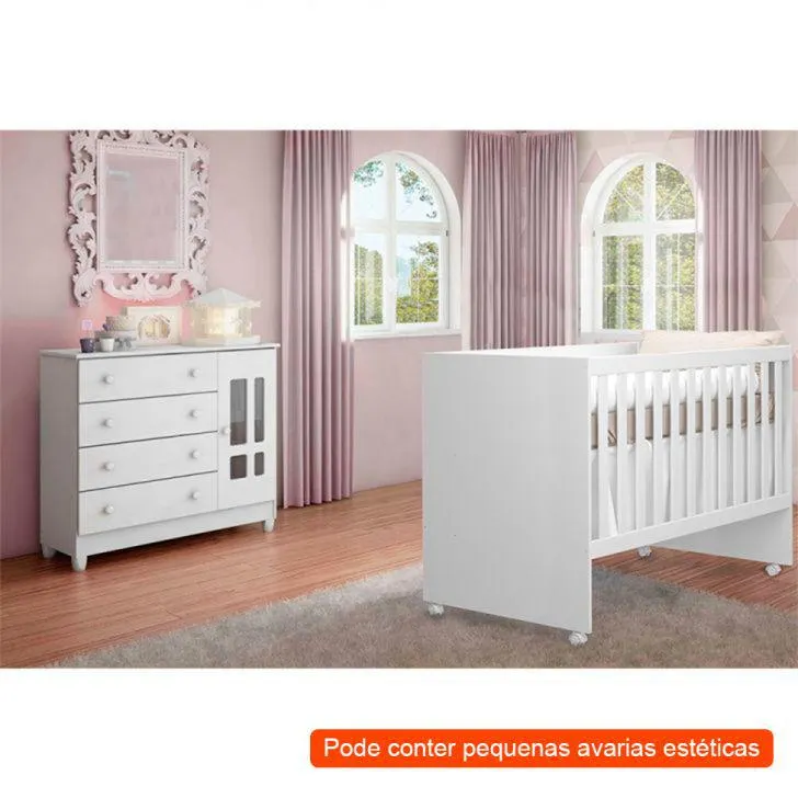 [OUTLET] Quarto Infantil Decorado Ariel II Branco