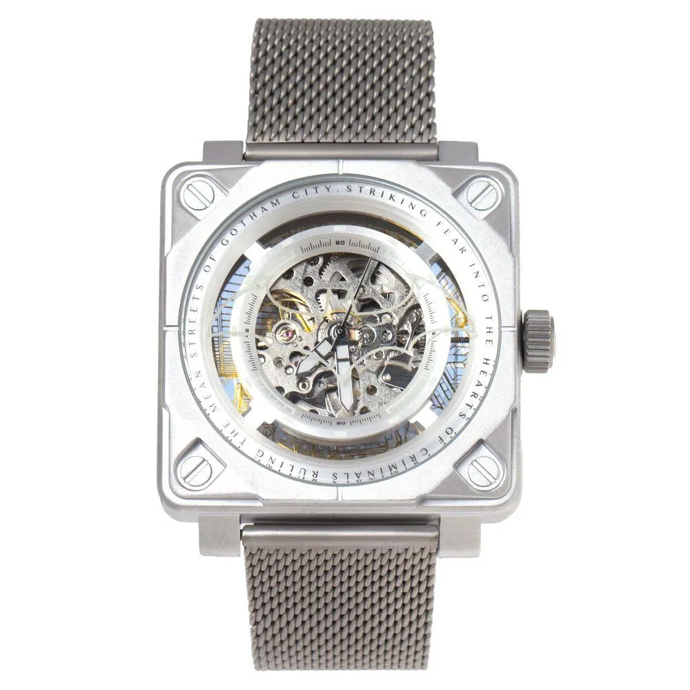 Relógio Automático Masculino DC Comics Batman Dark Night Prata - RE.MT.1282.0707 G