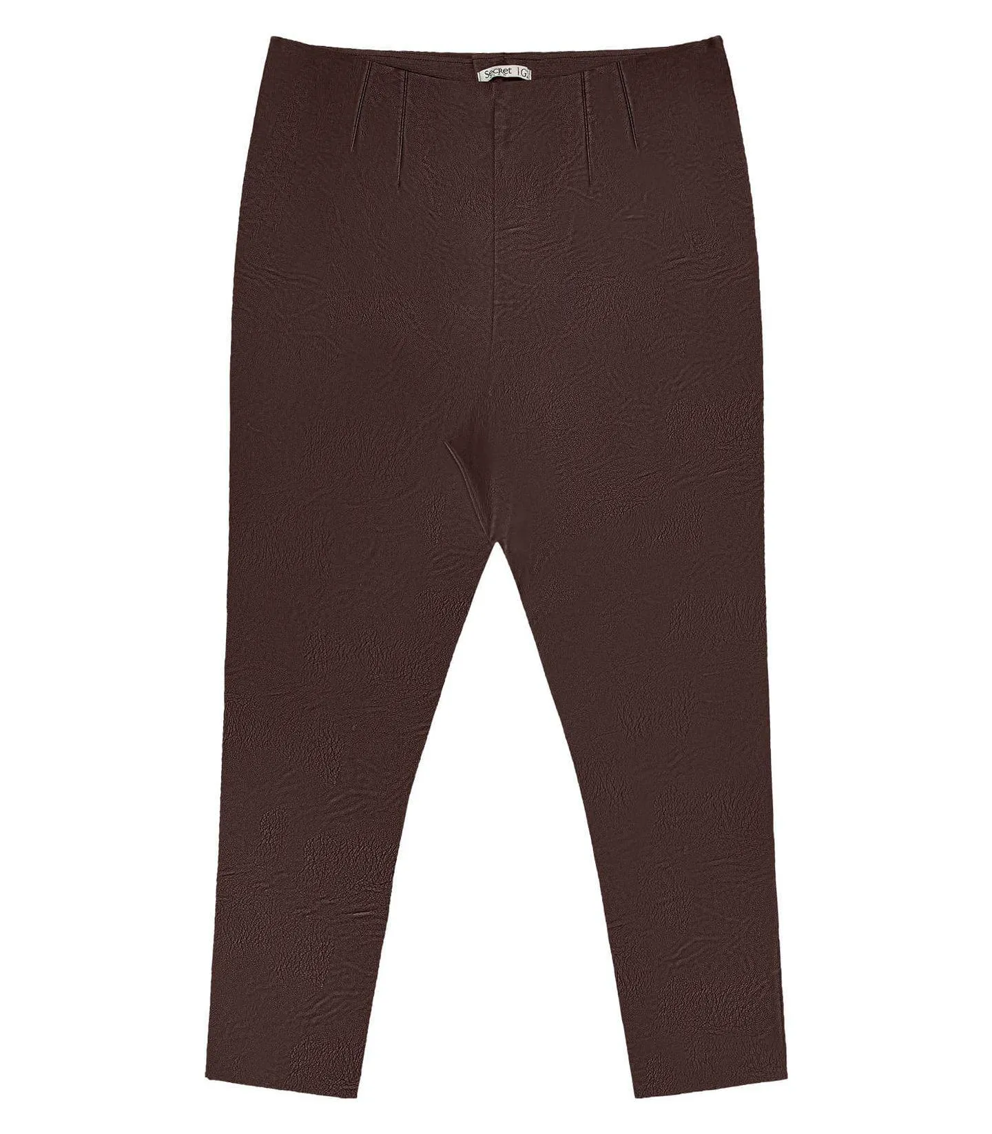 Legging Feminina Plus Size Em Courino Secret Glam Marrom