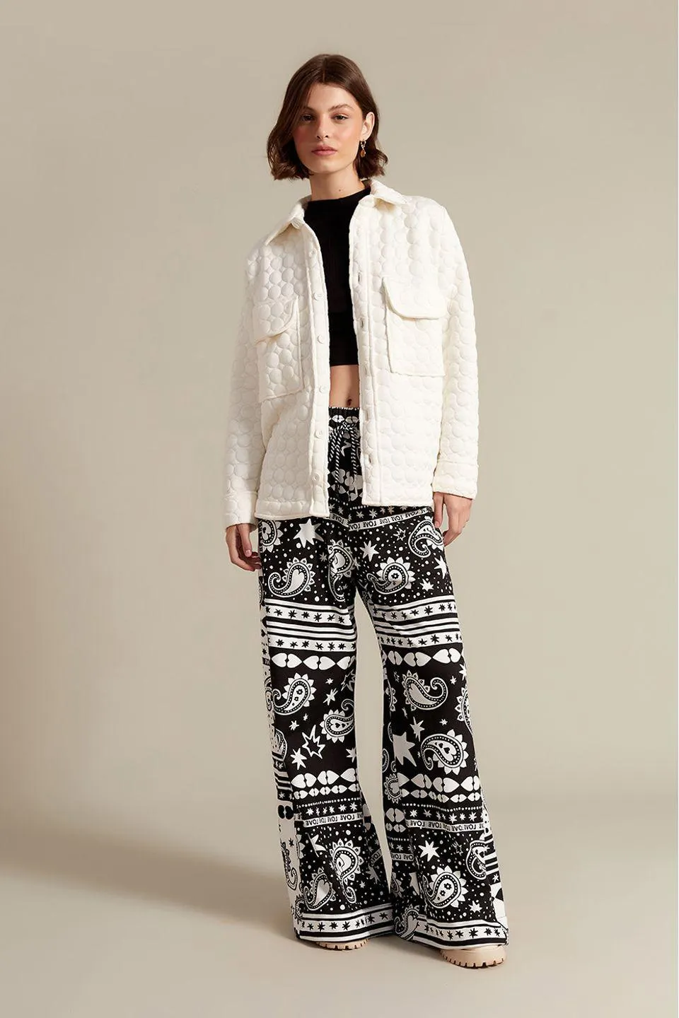 Calça Moletom Estampa Paisley Love