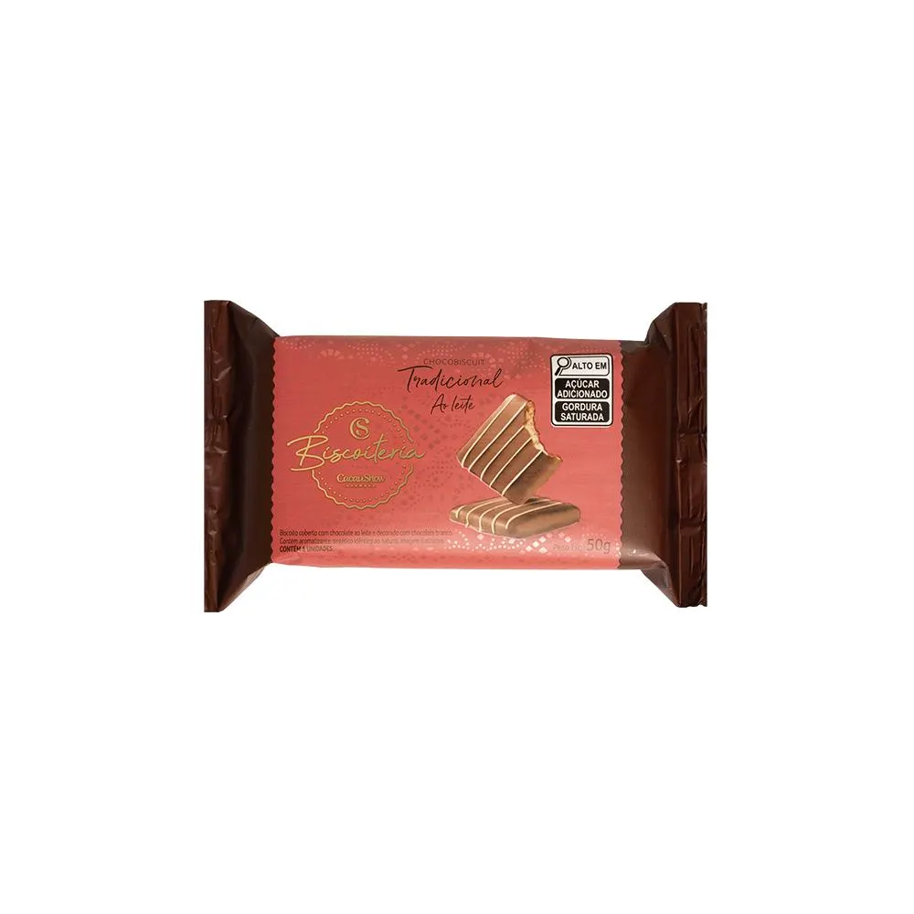 BISCOITO TRADICIONAL COBERTO AO LEITE 50G