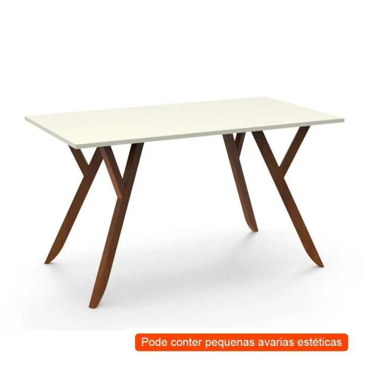 [OUTLET] Mesa de Escritório Ipiranga Off White e Amêndoa