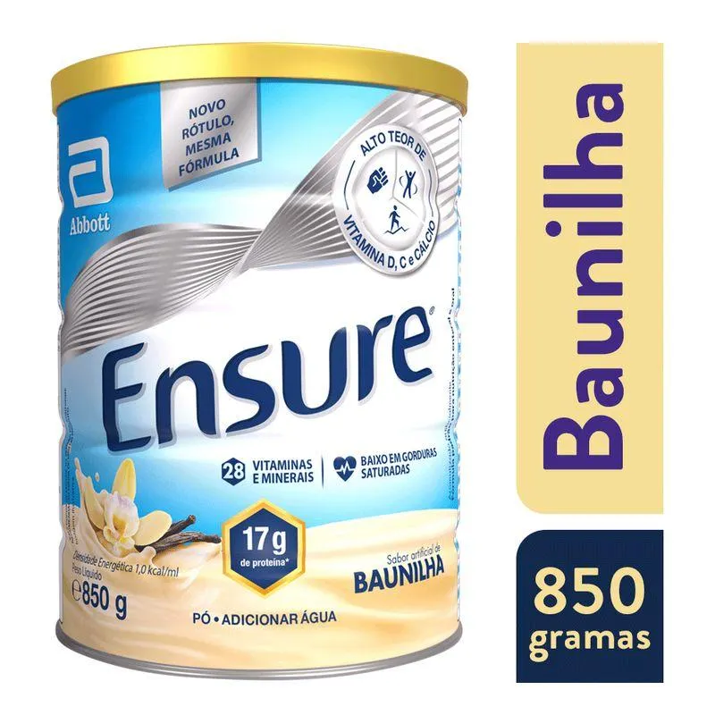 Suplemento Adulto Ensure Em Pó Sabor Baunilha 850g