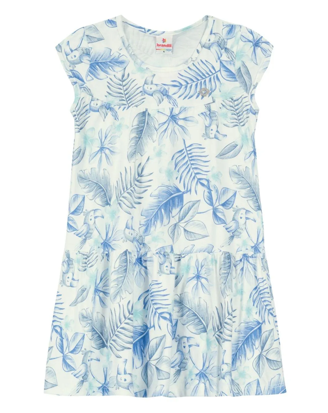 Vestido Infantil Menina De Folhas Brandili