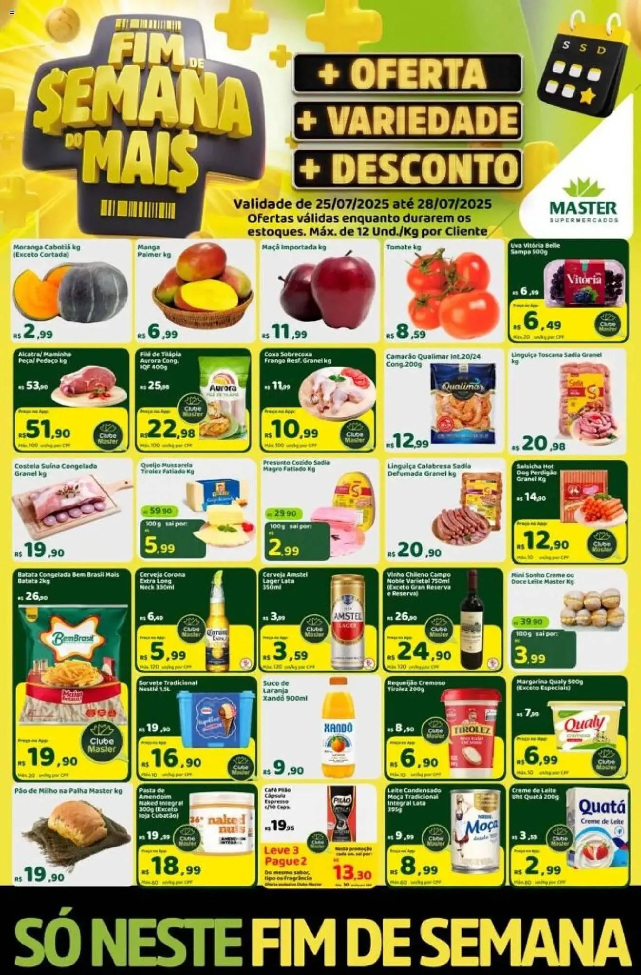 Encarte de Catálogo Master Supermercados 25 de julho até 28 de julho 2025 - Pagina 1