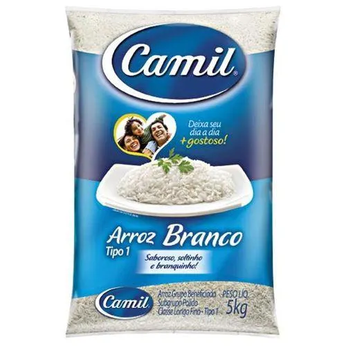 Arroz Branco Longo Fino Polido Tipo 1 Camil 5kg