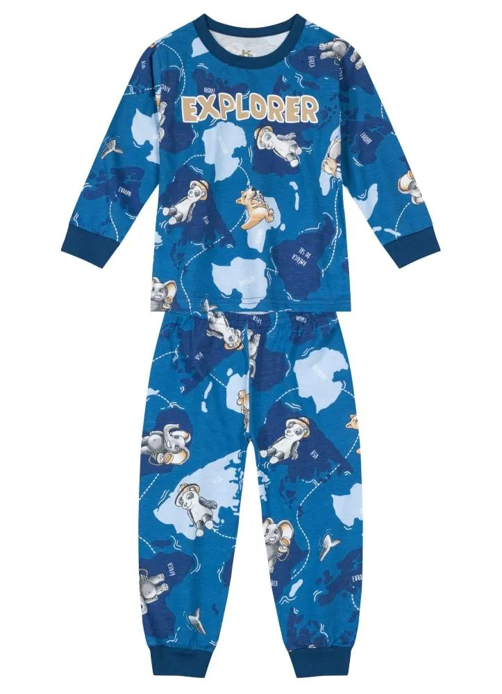 Pijama Brilha No Escuro Em Malha Infantil Menino Brandili