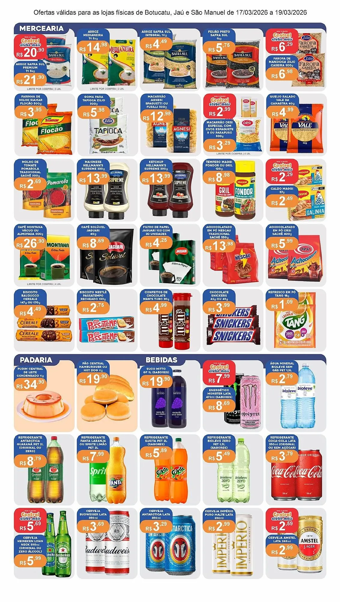 Encarte de Catálogo Central Supermercados 17 de março até 19 de março 2026 - Pagina 3