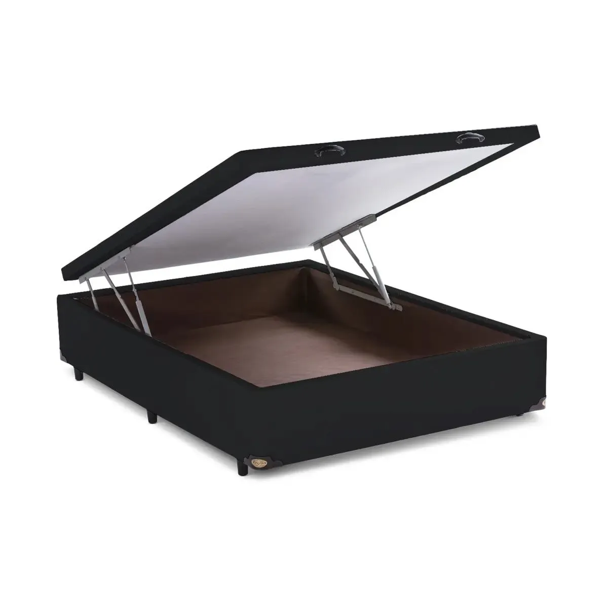 BASE CAMA BOX COM BAÚ ABERTURA FRONTAL KORANO PRETO